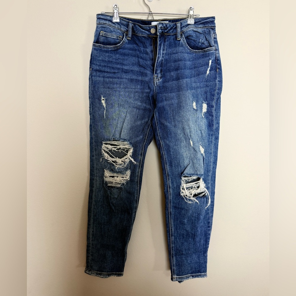 Women’s Vervet Blue Denim Distressed Ankle Jeans 29